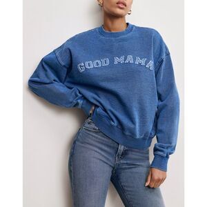 NWT RARE GOOD AMERICAN ‘Good Mama’ Sweatshirt in Indigo